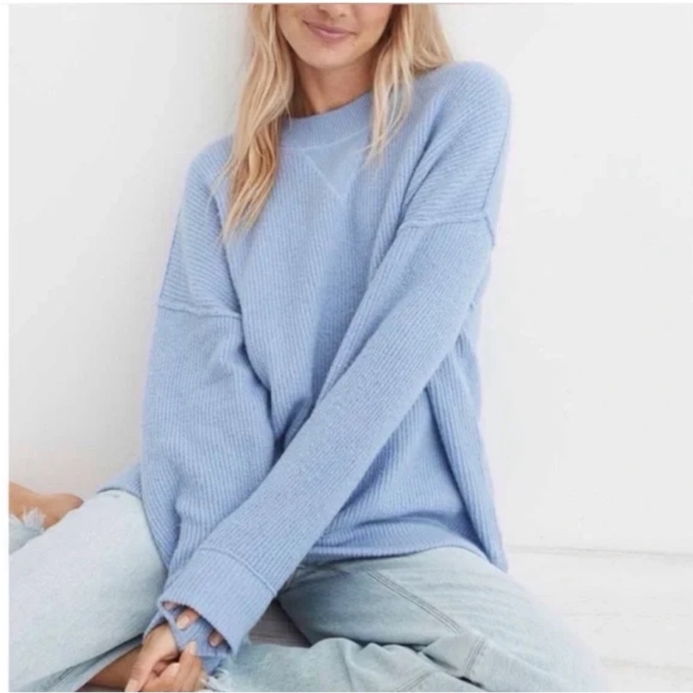 Aerie Blue Monaco Sweater M EUC